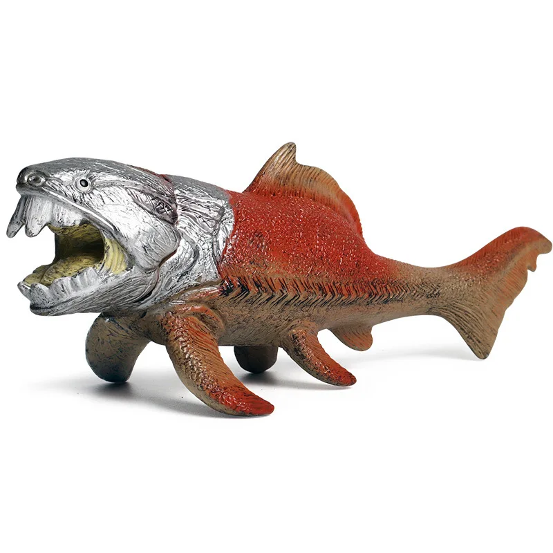 Детский динозавр Юрского периода большого размера с морским корпусом Dunkleosteus, имитация животного, мягкая модель Silcone Deng S Fish, украшение