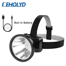 

High Quality Led Headlamp Flashlight Built-in Rechargeable 2400mah Battery Car Wall Charger Camping Light Dropshipping
