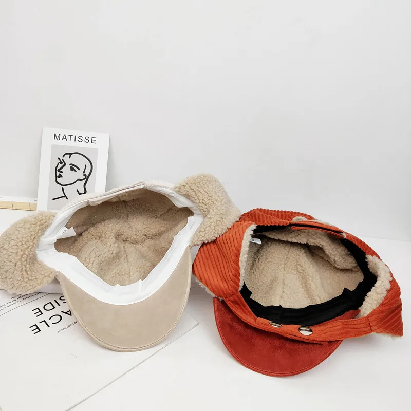 Winter Warm Kids Boys Hats Fur Lining Earcuff Cartoon Caps