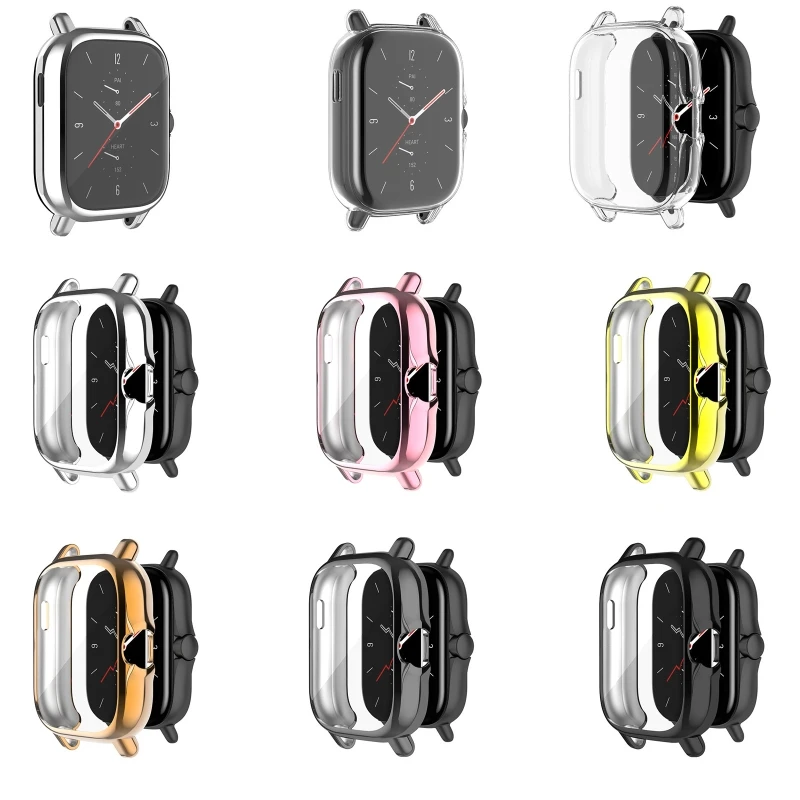 

Full Coverage Protective Cover For -Amazfit GTS 2 Plating TPU Watch Case Shell