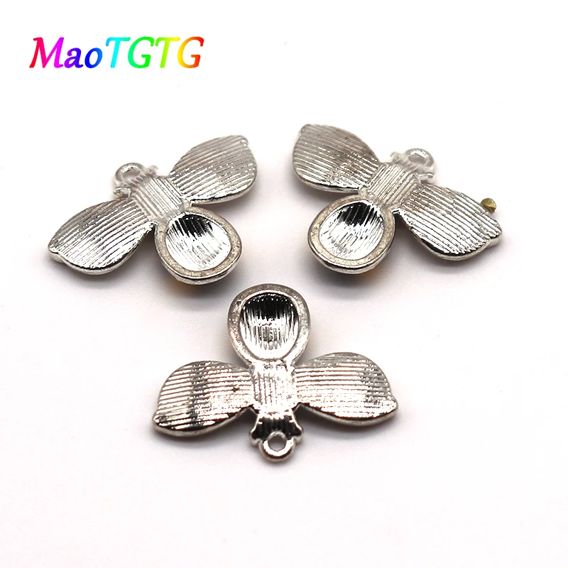 5pcs/lot Fashion Golden Bees Charms Pendant For Jewelry Making Necklace 23.5x18mm Bees Charms Pendant DIY Accessories Wholesale