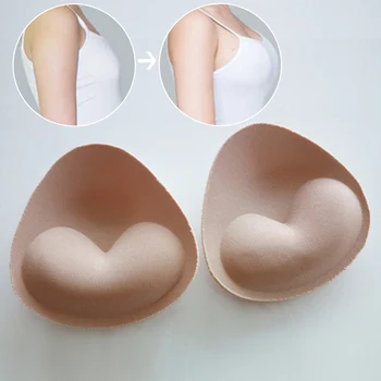 

1 Pair Woman Swimsuit Padded Sponge Foam Push Up Enhancer Chest Cup Thick Bikini Swimwear Inserts Triangle Bra Pad