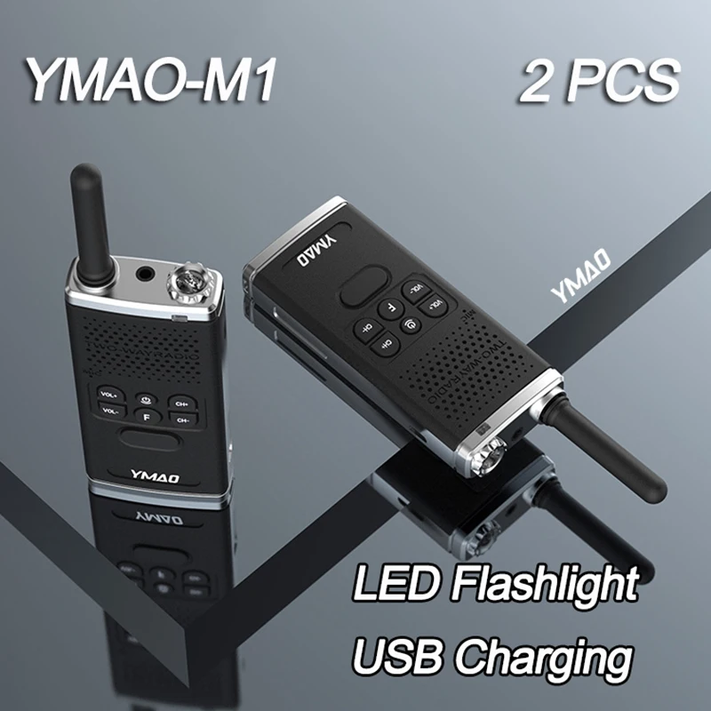 

2PCS YMAO M1 Handheld Walkie Talkie Portable Radio UHF Handheld Ham Flashlight Radio Communicator HF Transceiver walkie-talkies