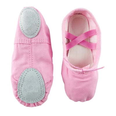 Pink A02a2 yukigaga/детская балетная обувь; парусиновые балетные туфли; танцевальные Тапочки с раздельной подошвой для девочек; Детские Балетки; тренировочная обувь для танцев - Цвет: Pink