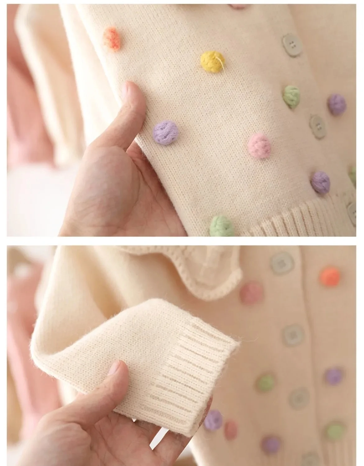 Girls' Knitted Cardigan Jacket Children's Jacket Baby Bottoming Long-Sleeved Sweater For Kids Clothes Coat Top