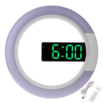 

Digital LED Wall Clock Modern Design Alarm Adjustable Brightness Hanging Clocks Wall Watch with Temperature Home Decor 12 inch