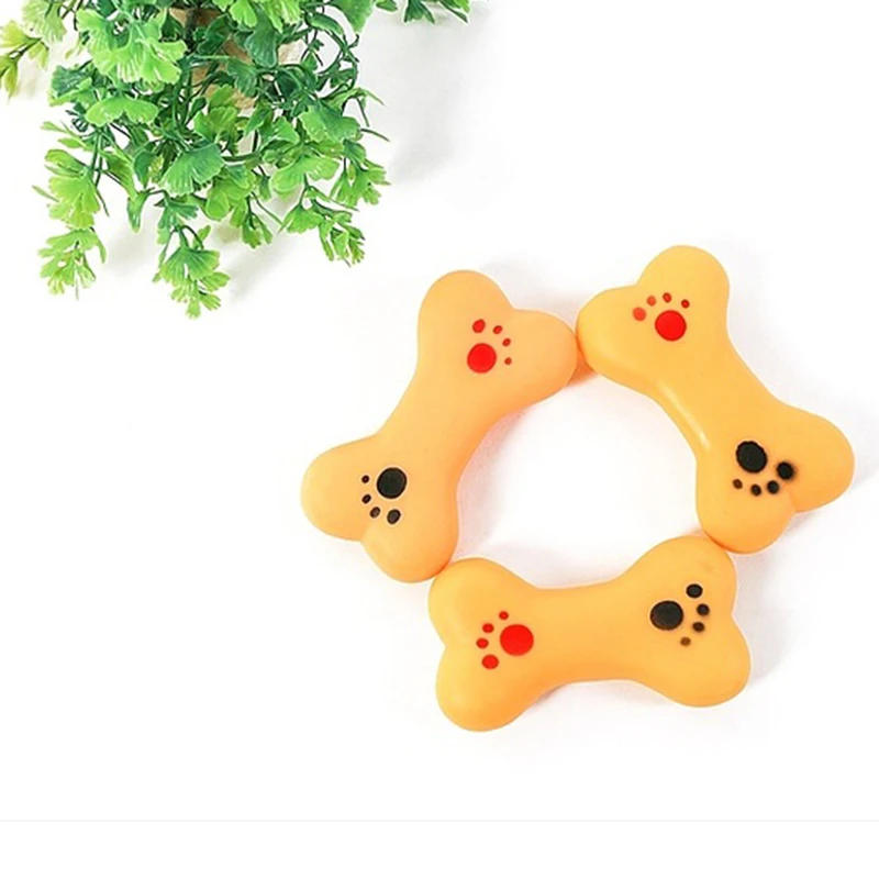 Top-20Pcs/лот игрушки для собак, щенков, домашних животных, виниловая кость, собака, кошка, пищалка, игрушка ББ звук, Нетоксичная игрушка