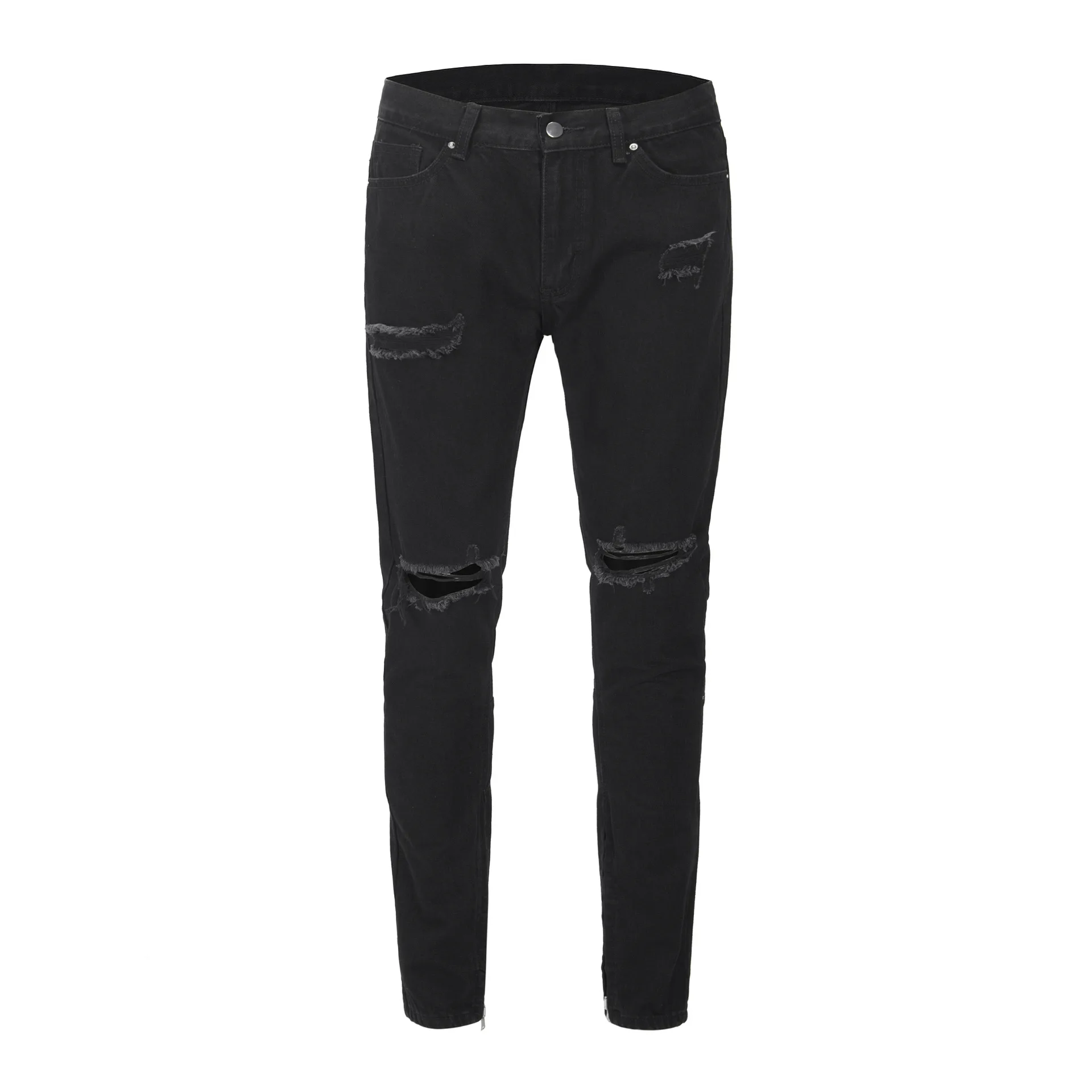 Стиль тумана Высокая улица Джастин Бибер Стиль Знаменитостей Брюки Slim Fit с дырками джинсы мужские INS обтягивающие джинсы