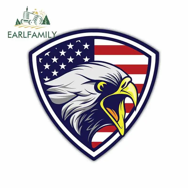 EARLFAMILY 13 см x 12 8 для флага США значок с головой орла автомобильные наклейки шлем