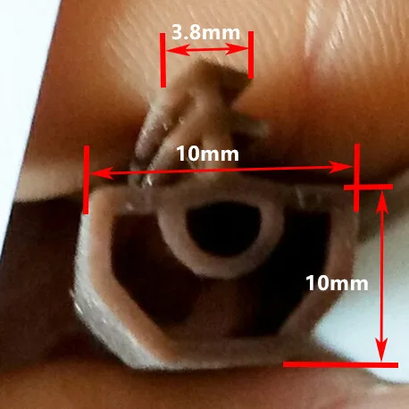 Новое поколение Силиконовое резиновое уплотнение в головке лубрикатора полосы Краш Звуконепроницаемая дверь/окно герметичный слот тип квадратный Премиум 1 метр - Цвет: Brown 10x10mm