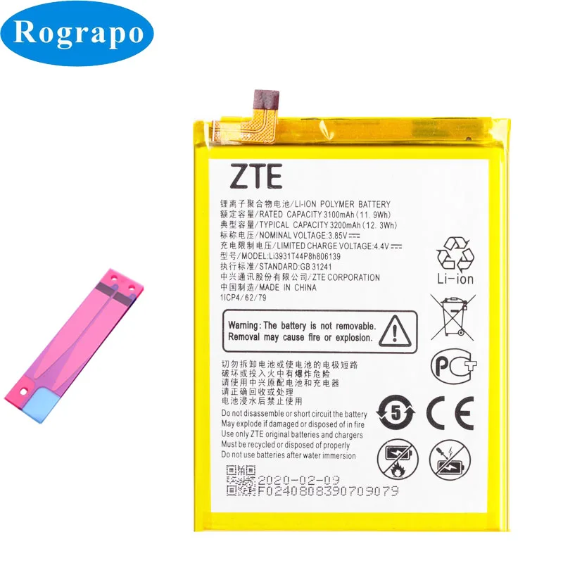 Оригинальная запасная батарея 3200 мАч Li3931T44P8h806139 для ZTE Blade V9 V10 /V9Vita V10Vita/A7 Vita/A4/A5