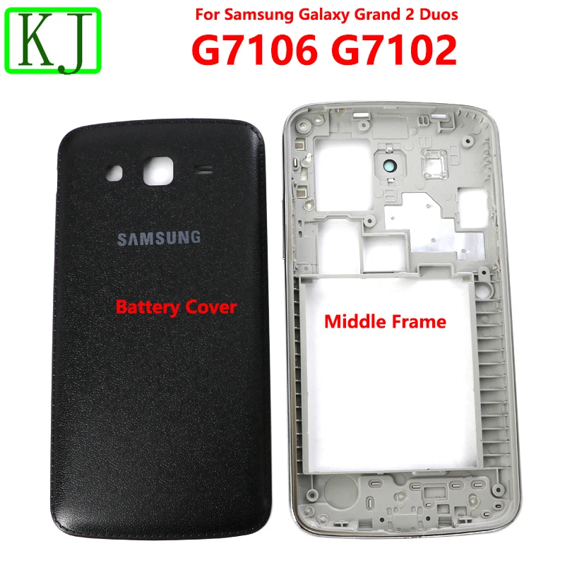 Для samsung Galaxy Grand 2 Duos полный корпус G7102 G7106 крышка батареи задняя дверь+ средняя рамка Корпус платы