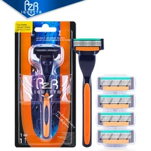 RZRIGUETTA Бритва для мужчин, высокое качество, стальное лезвие, бритва, картридж, 4 слоя лезвия, бритва, борода, для удаления волос на теле