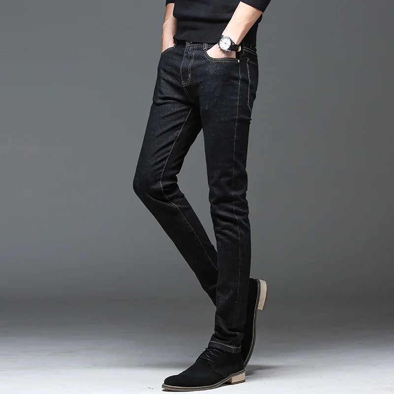 Jeans Male Trousers Mens Jeans Pants MOOWNUC Autumn Classic Skinny Denim Streetwear Jeans For Slim Fit Designer Casual Straight