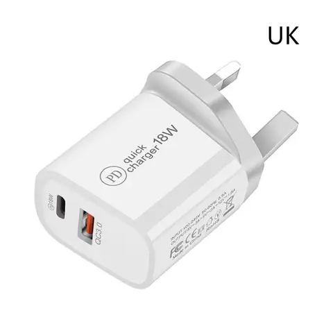 PD QC 3.0 Dual USB Charger Quick Charge EU US EU AU Plug for iPhone X 8 plus Note 9 10 Power Delivery Mobile Phone Adapter