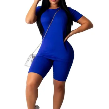 

Sports Tracksuit Women Summer Fitness Cycling Hiking Casual Suits Short Sleeve Yoga Costume Sets Female 2pcs