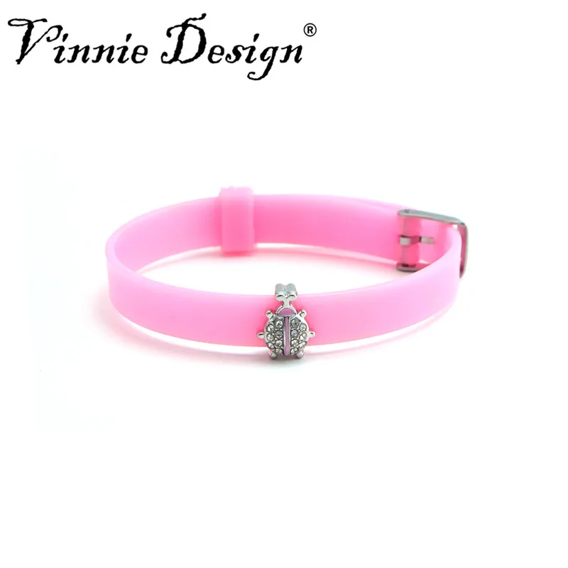 pink 8 мм широкий силиконовый браслет с 1 шт. Хранитель слайд красивые браслеты для детей подарок для женщин - Окраска металла: pink