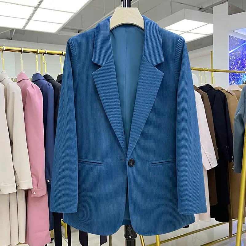 blue-woolen-corduroy-jacket-blazer-women-autumn-and-winter-one-button-celebrity-goddess-fan-professional-suit-coat-outwear-m1626