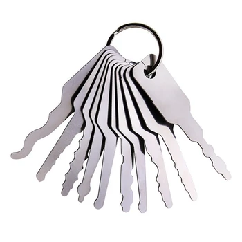 

10PCS/Set Stainless Car Keys Unlock Repair Tool Jiggler Dual Sided Lock Open Car Kit Auto Accessories
