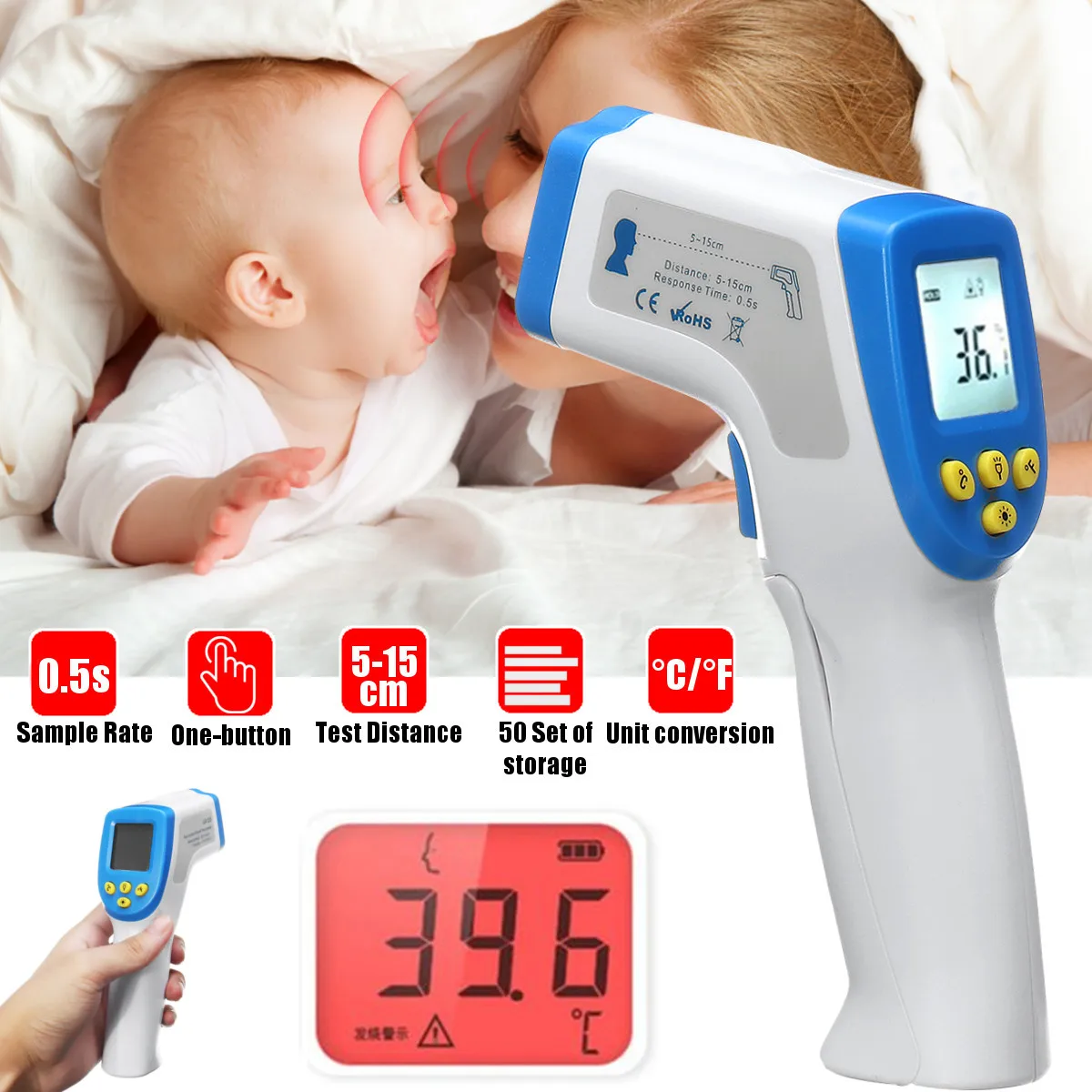 

Non-contact Body Digital Infrared Thermometer Forehead Portable Termometro Baby/Adult Temperature Measuring IN STOCK fast ship