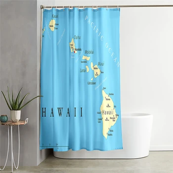 

Modern 3D Printing Hawaii Shower Curtain Green Plant Tree Landscape Bath Curtain With Hooks For Bathroom waterproof scenery