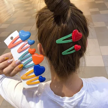 

Girl Color Bb Clip Love Hair Clip Set Cute Candy Color Side Clip Back Head Spoon Clip Girls Hairpin Hair Pin Girl