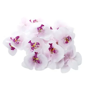 

20Pcs 9cm Butterfly Orchid Flower Artificial Flower Head Decor & 20Pcs 8cm Simulation Thailand Orchid Head (Dark Purple)