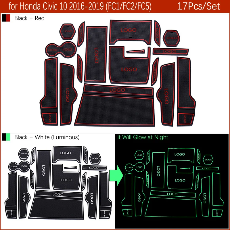 Противоскользящий коврик для HONDA Civic 10 10th Gen 10 FC FC1 FC2 FC5 затворный слот подставка анти-грязный Салонные подложки