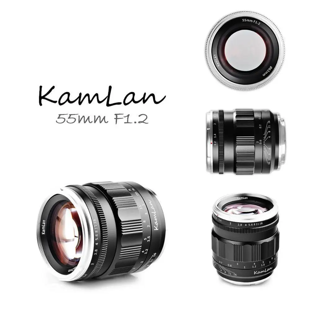 Kamlan 55 мм f1.2 Большая диафрагма ручной фокус основной фиксированный объектив