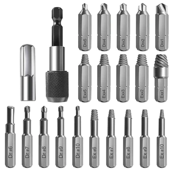 

22 Pcs Daed Screw Extractor Drill Bit Extractor Drill Set Broken Speed Out Bolt Extractor Bolt Stud Remover Tool