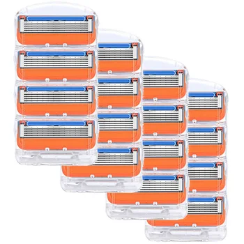 

16pcs/box Razor Blade For Men Face Care 5 Layers Shaving Cassette Stainless Steel Safety Blades Suit For Gillettee Fusione