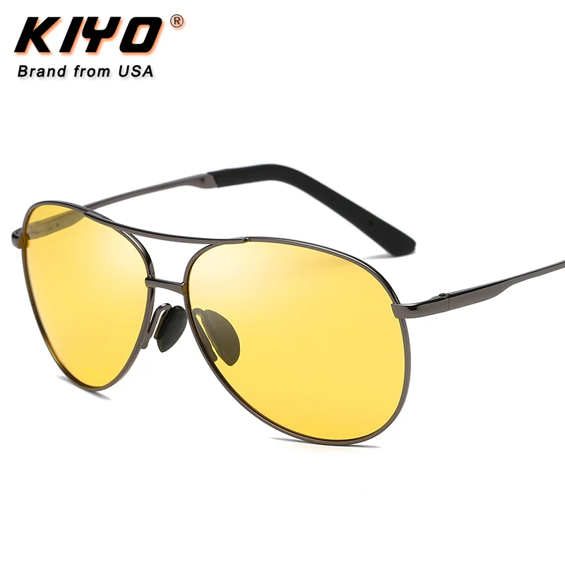 

KIYO бренд 2020 новые мужские овальные фотохромные поляризованные солнцезащитные очки Металлические Классические солнцезащитные очки высокое качество UV400 очки для вождения 2694