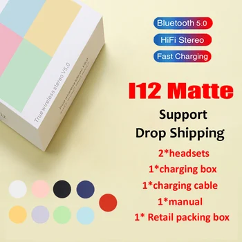 

Candy Color Touch Control Wireless Bluetooth Earphone Sport Earbuds true Stereo i12 TWS Macaron Matte color