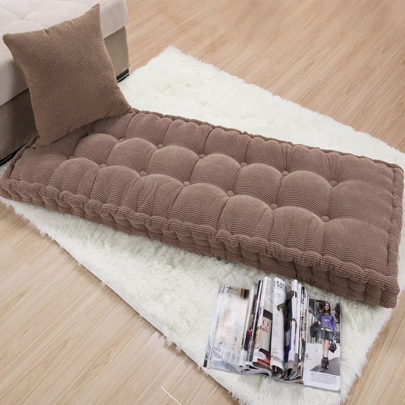 Thick Cushion  Autumn/Winter Chair Cushions Home Office Decoration Long Cushion Solid Color Tatami Cushion Customizable Cushion 2