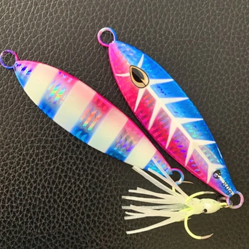 

Ufishing Metal Jigging Fishing Lure with random color octopus 80g 100g 130g Slow Jigs Luminous Ice Fishing Bait
