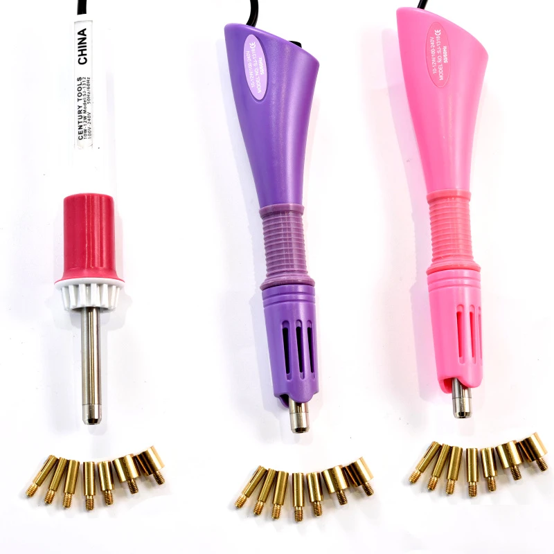 Fast Heated !!! Conversion Plug Purple 7 Tips 5 Seconds Hot Fix Applicator Iron-on Wand Heat-fix Tool стразы Accessories B1979