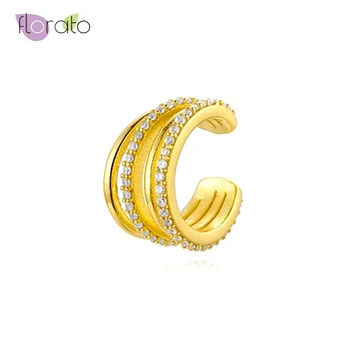 

1 pcs Charming Clip On Earrings 925 Sterling Silver Ear Cuff For Women Gold Silver earcuff Without Piercing Earrings Jewelry