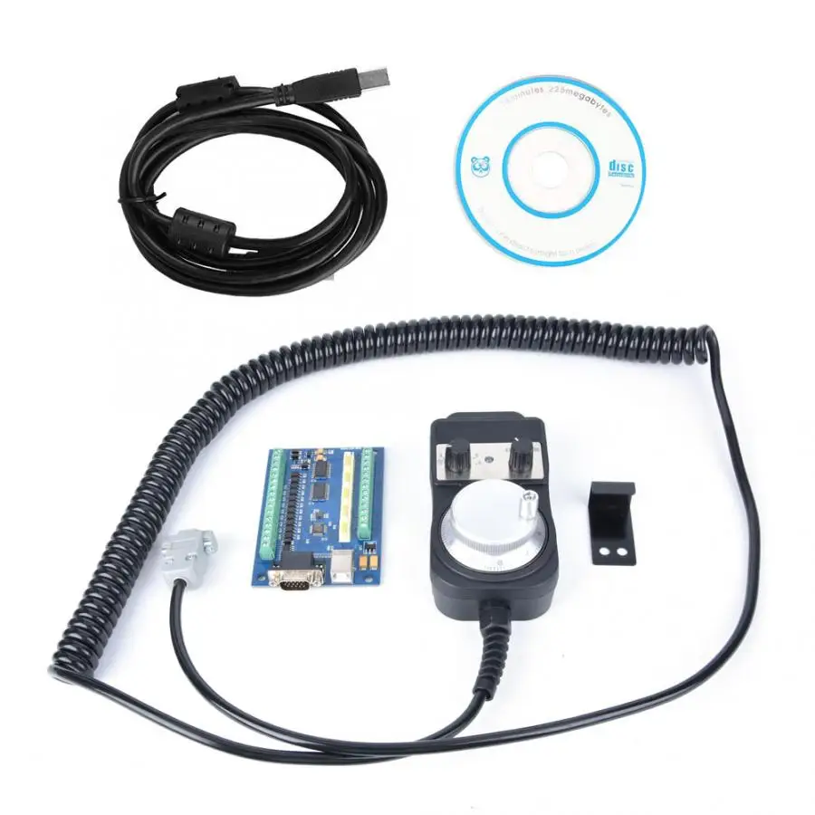 

Controller Card Handwheel MACH3 USB 5 100KHz Motion Controller Card Board + Electronic Handwheel for Lathe