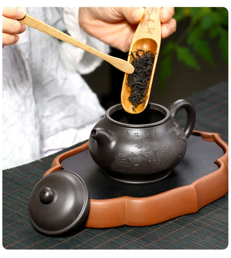 Ore black mud yixing teapot handmade authentic kung fu kettle creative drinkware