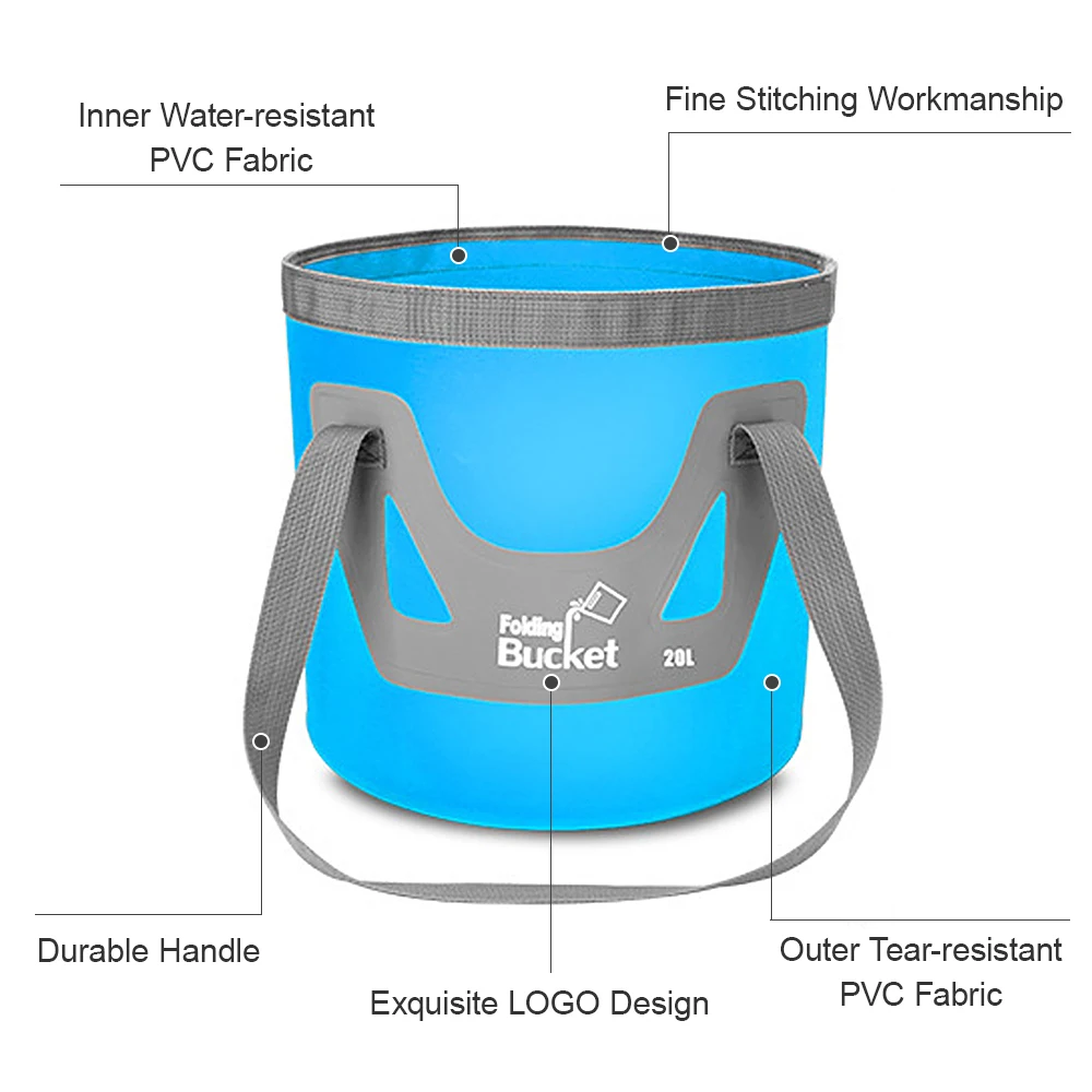 Electric Shower Pump Portable Camping Shower Outdoor Camping Shower Pump Rechargeable Head and Folding Bucket for Hiking Traveling