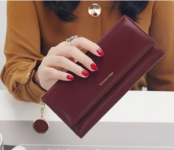 

Simple fashion Women Wallets Long Style Multi-functional wallet Purse Fresh PU leather Female Clutch Card Holder free shipping