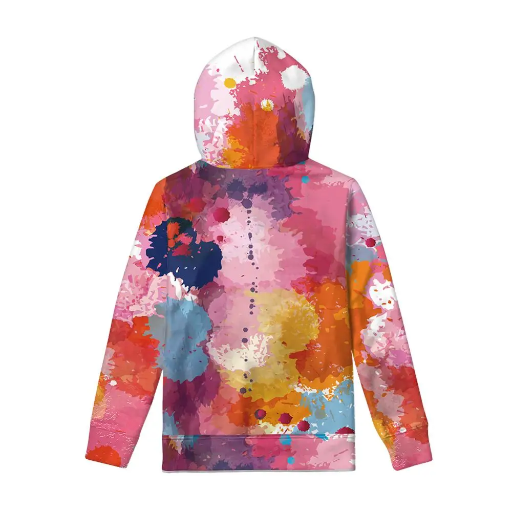Милая толстовка с капюшоном, модная Женская толстовка с капюшоном и принтом Tie Dye, больше размера d, Женский пуловер, топы, осенние толстовки с длинным рукавом свободного размера плюс