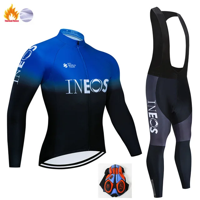 

2020 Hot STRAVA Winter Thermal Fleece Cycling Jersey Long Sleeve Jerseys Cycling Bib Pants Set Bike Bicycle Cycling Clothing