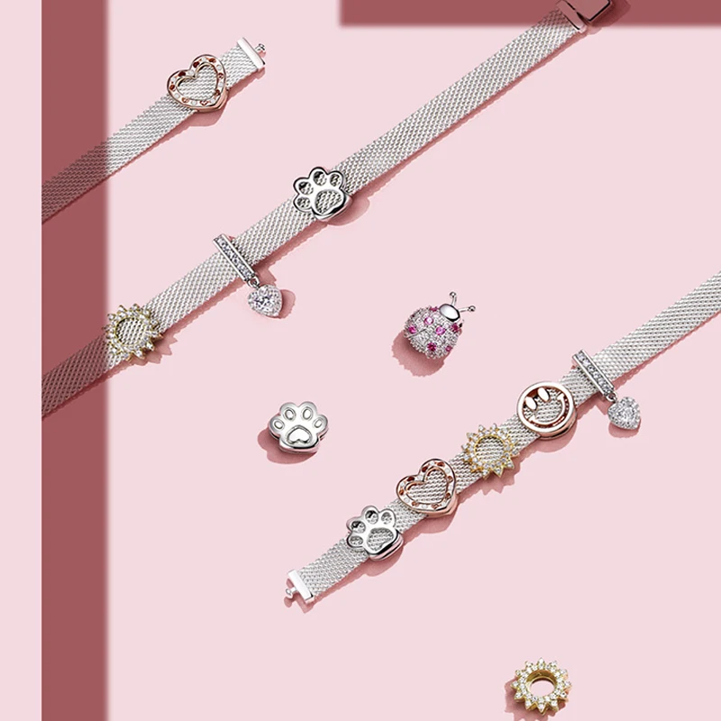 

New genuine 925 sterling silver bee ladybug pendant beads fit original Pandora reflexions bracelet charm girl DIY jewelry