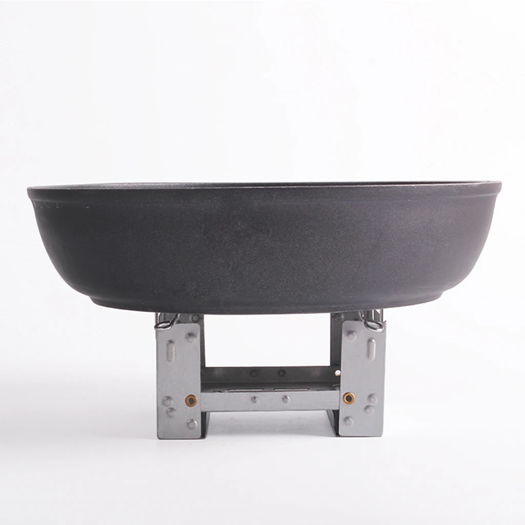 Pocket Stove Folding Emergency Camping Stove with Pot Support Rack Ultra Lightweight Backpacking Fishing Picnic BBQ