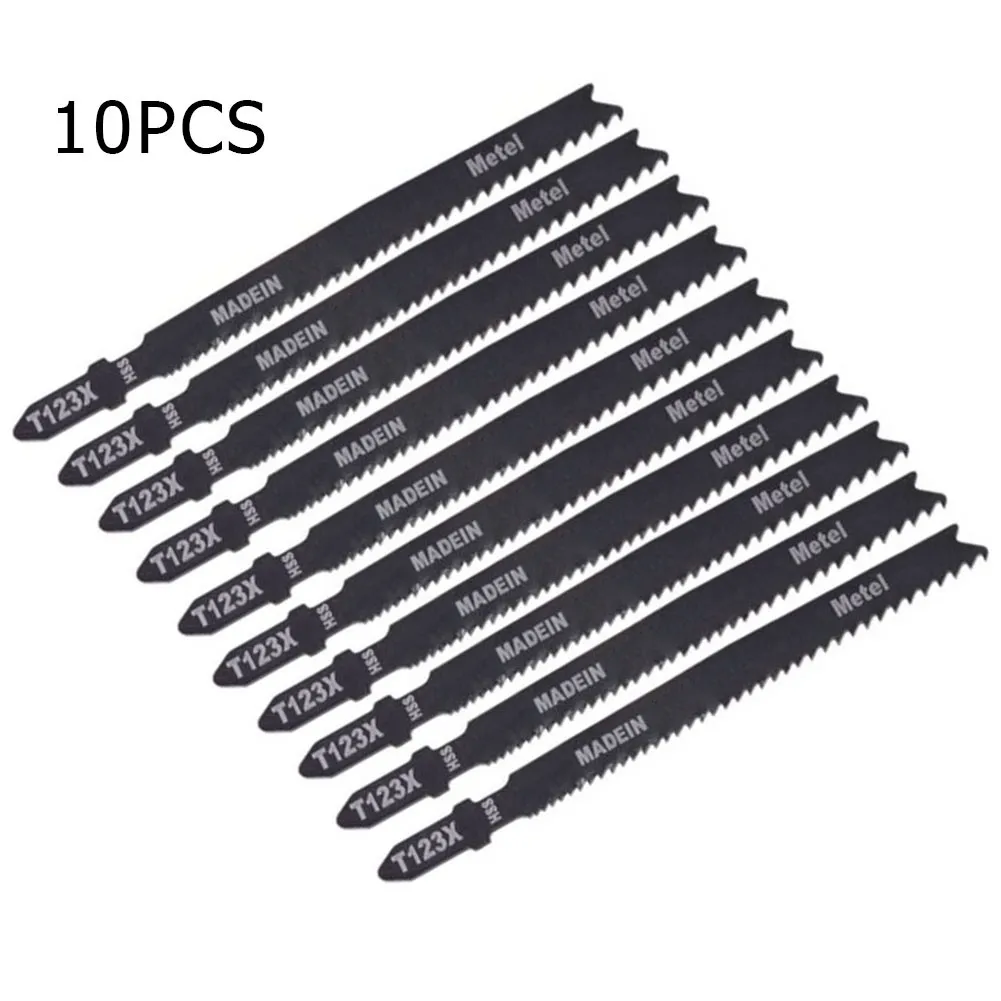 10Pcs HCS Jig Saw Blades 4 Inch T-shank T123 Jigsaw Blade For Tube Wood Metal Aluminium Cutting Tools