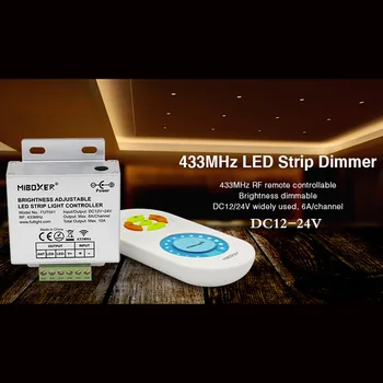 

433MHz single color LED Strip Dimmer DC12~24V controller + RF wireless touch remote control kit for led single color strip light