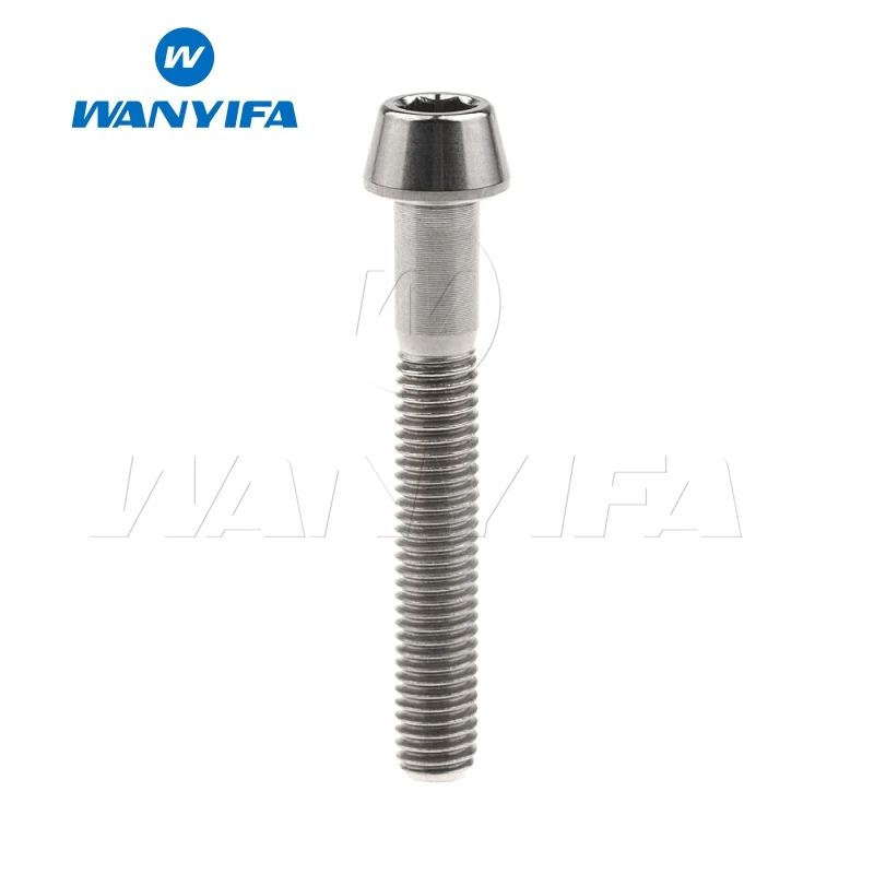 M6x35mm Original Титановый "Wanyifa" Ti Болт конической конический болт с шестигранной велосипедная рулевая колонка M6 x 20 25 30 35 мм - Цвет: M6x35mm Original