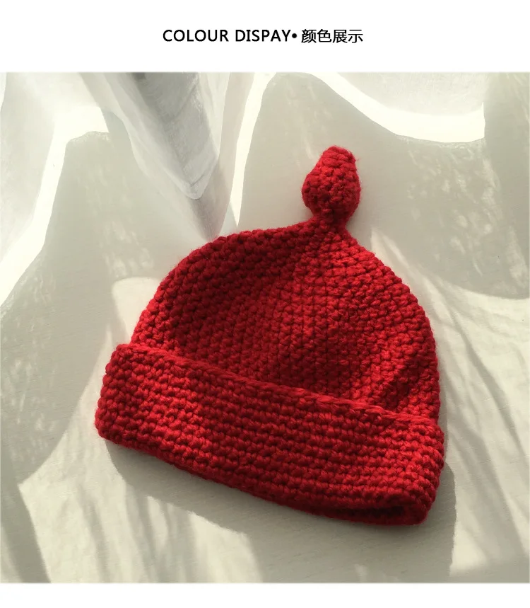 Knit hat women autumn and winter new knitted hat wild ear tip pointed hat couple warm student Korean cold cap Skullies beanies