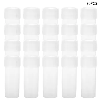 

20Pcs 5ml Plastic Test Tubes Vials Sample Container Powder Craft Screw Cap Bottles for Office School Chemistry Supplies R9JA